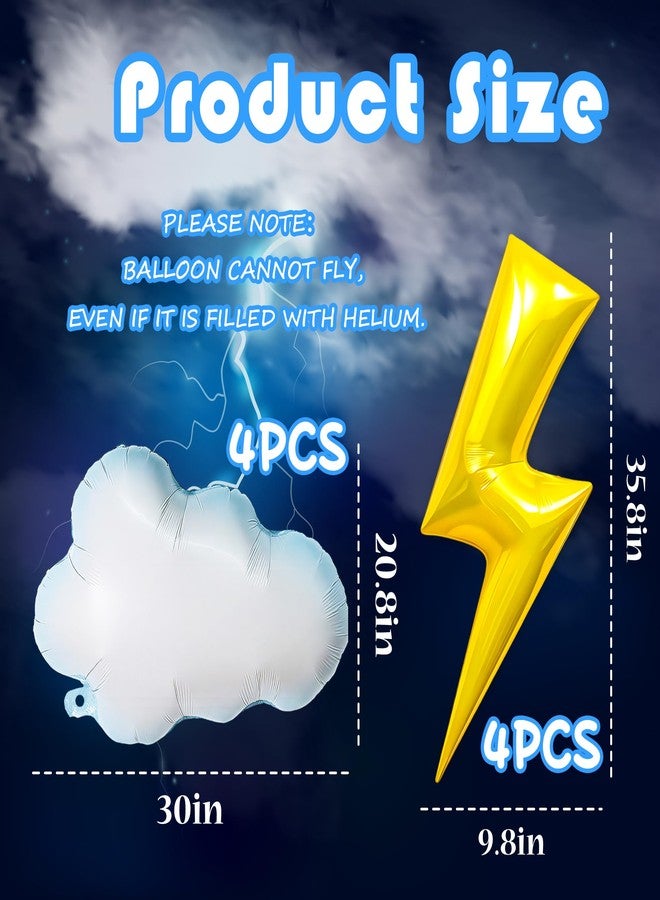 KHC-KHF Lightningbolt-Balloons Cloud-Balloon 8PCS 45in Lightning Bolt Foil Balloon 30in Cloud Balloons Birthday Party Baby Shower Wedding Decorations Supply - Image 3